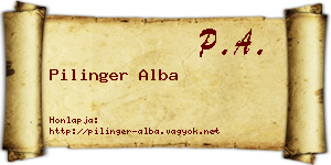 Pilinger Alba névjegykártya